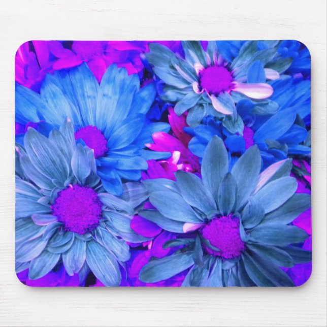 Blue N Lila Daisies Mousepad (Vorne)