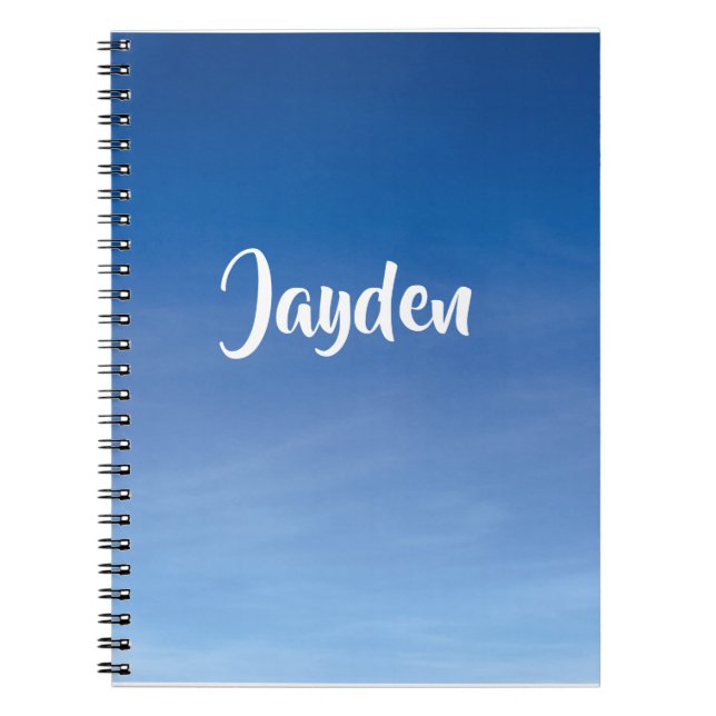 Blue Name Personalization School Notebook Notizblock (Vorderseite)