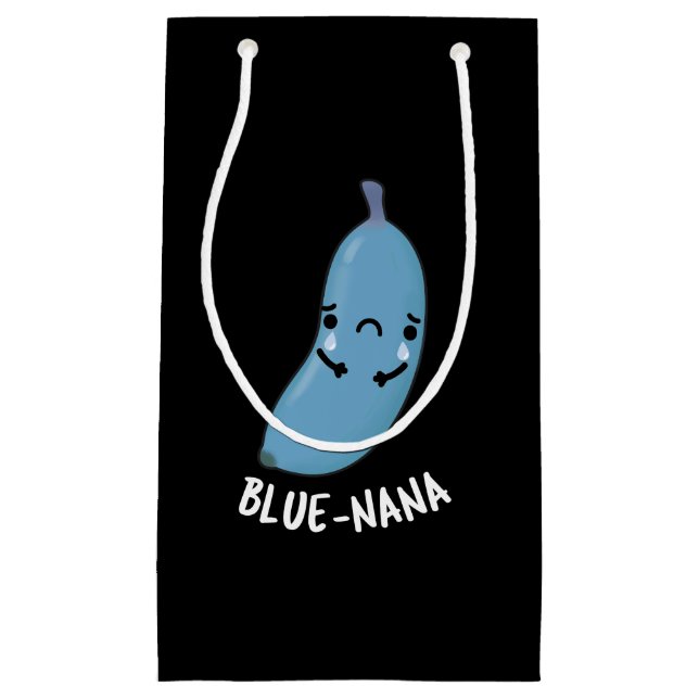 Blue-nana Funny Banana Pun Dark BG Kleine Geschenktüte (Vorderseite)