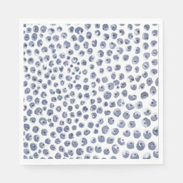 Blue Napkins Handgemalt Wasserfarbe Blueberry Serviette