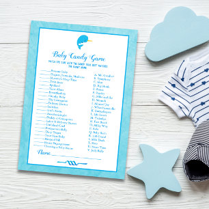 Blue Narwhal Baby Candy Baby Showspiel Einladung
