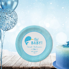 Blue Narwhal Baby Dusche Pappteller
