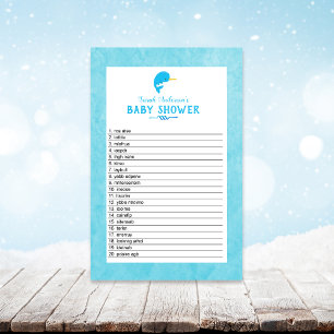 Blue Narwhal Baby Dusche Word Scramble Game