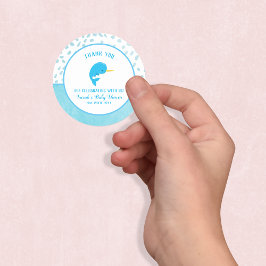 Blue Narwhal Vielen Dank Runder Aufkleber