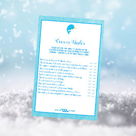 Blue Narwhall Over and Under Baby Shower Game Einladung