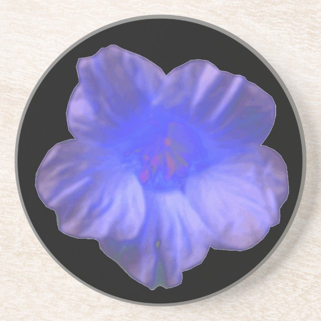 Blue Nasturtium Blume Untersetzer (Vorne)