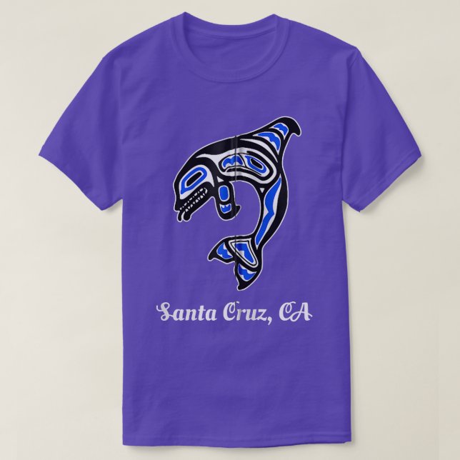 Blue National American Cruz Santa CA Tribal Orca K T-Shirt (Design vorne)