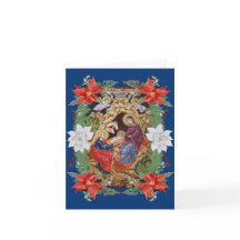Blue Nativity Card