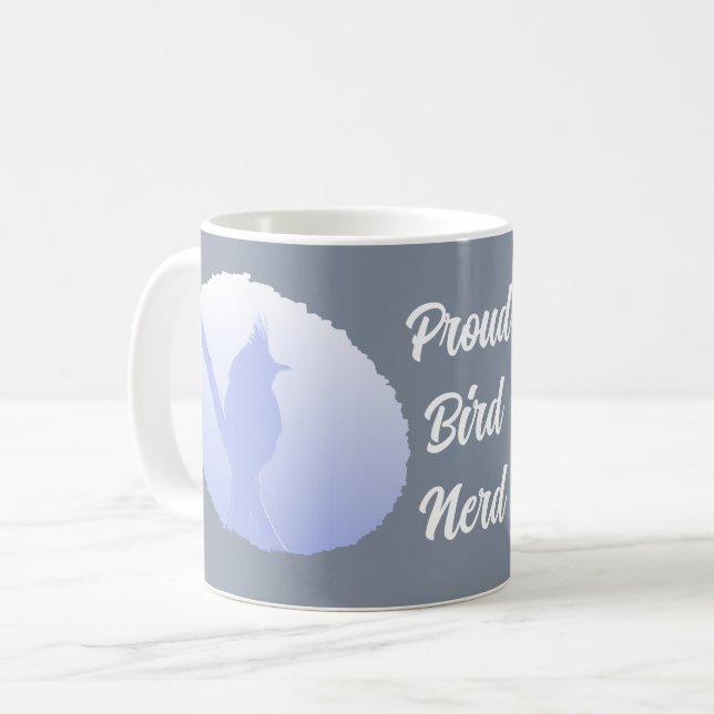 Blue Nature Silhouette Proud Bird Nerd Kaffeetasse (Vorderseite Links)