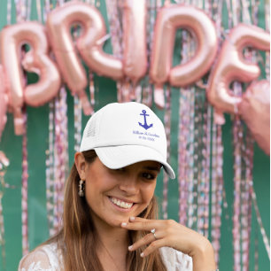 Blue Nautic Anchor Beach Hochzeit in Urlaubsort Truckerkappe