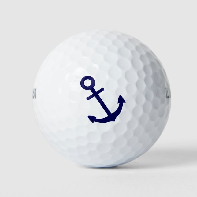Blue Nautic Anchor Golf Balls Golfball (Vorderseite)