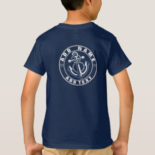 Blue Nautic Anchor Yacht Club Yacht Marina Name T T-Shirt