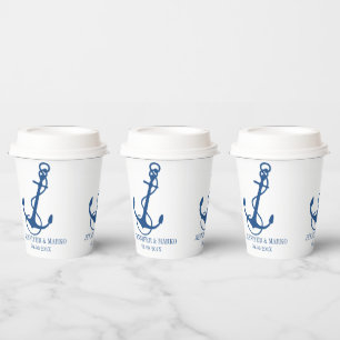 Blue Nautic Boat Anchor Paper Cup Pappbecher