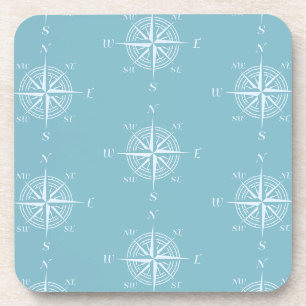 Blue Nautic Sailing Compass Getränkeuntersetzer