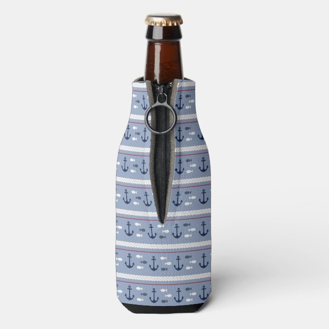 Blue Nautic Summer Flaschenkühler (Flasche Rückseite)