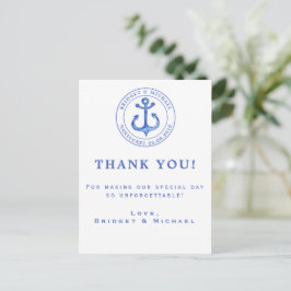 Blue Nautical Anchor | Hochzeitsdanken Postkarte