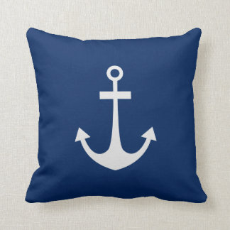 Blue Nautical Anchor Kissen