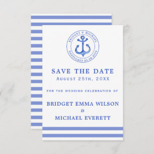 Blue Nautical Anchor   Save the Date Hochzeit