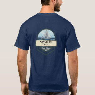 Blue Nautical Anchor Segelclub Yacht Name T-Shirt