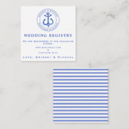 Blue Nautical Anchor Wedding Registry Insert Card