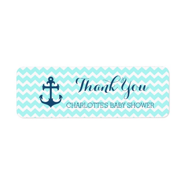 Blue Nautical Baby Showdusche bevorzugt Labels (Vorne)