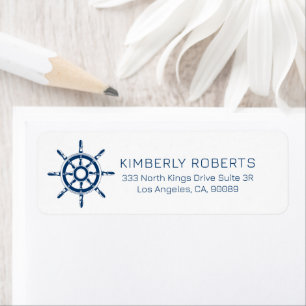 Blue Nautical Boat Rudder Blue Typografy