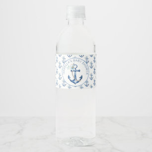 Blue Nautical Boy Baby Dusche Wasser Flasche Etike Wasserflaschenetikett