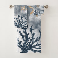 Blue Nautical Coral Watercolor Eleganter Sommer