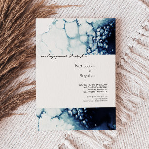Blue Nautical Destination Wedding Engagement Party Einladung