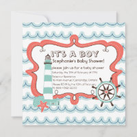 Blue Nautical Es ist eine Boy Baby Dusche Einladun