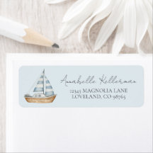 Blue Nautical Return Address