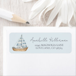 Blue Nautical Return Address