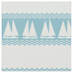 Blue Nautical Sailboat Coasters Stripes Stoff