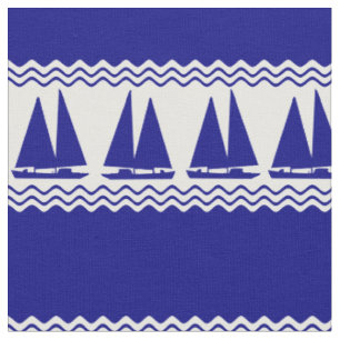 Blue Nautical Sailboat Coasters Stripes Stoff