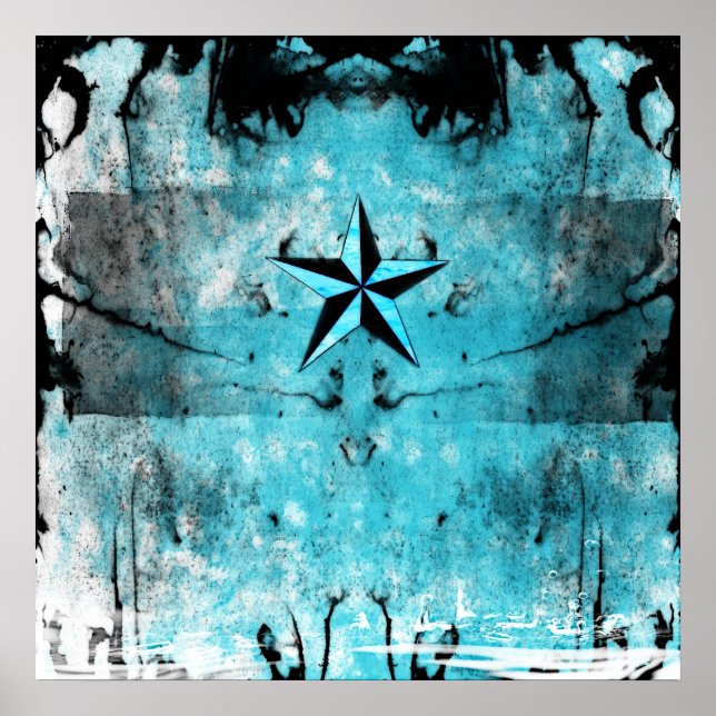 Blue Nautical Star Poster (Vorne)