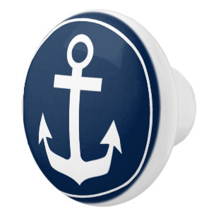 Blue Nautical Themed Keramikknauf