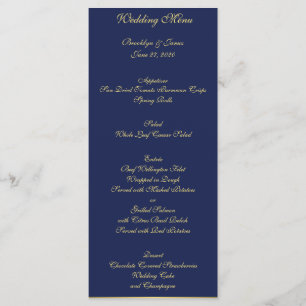 Blue Nautical Wedding Menu Cards Menükarte