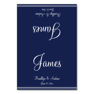 Blue Nautical Wedding Table Cards Sitzkarten Tischnummer