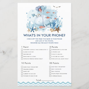 Blue Nautical Whale Was ist in deinem Handyspiel?