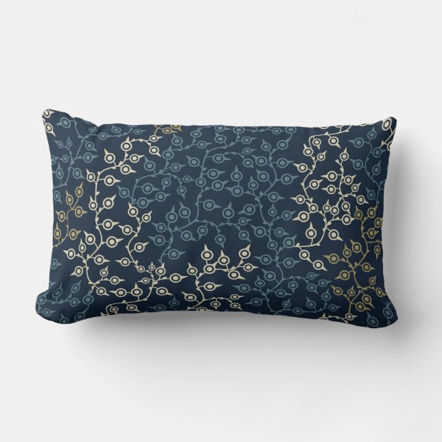 Blue Navy Designer Pillow Lendenkissen (Vorderseite)
