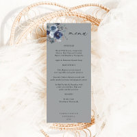 Blue & Navy Floral Tall Menu - Grau