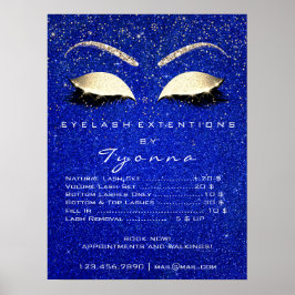 Blue Navy Gold Makeup Artist Lashes Preise Poster