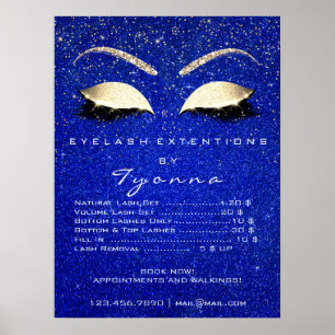 Blue Navy Gold Makeup Artist Lashes Preise Poster