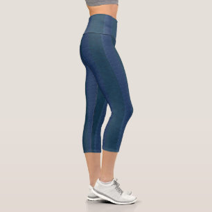 Blue Navy Jeans Hight Waisted Capris