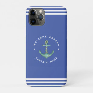 Blue Navy Nautic Anchor Yacht Club Retro Segeln Case-Mate iPhone Hülle