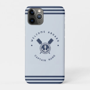Blue Navy Nautic Anchor Yacht Club Team Nam Case-Mate iPhone Hülle