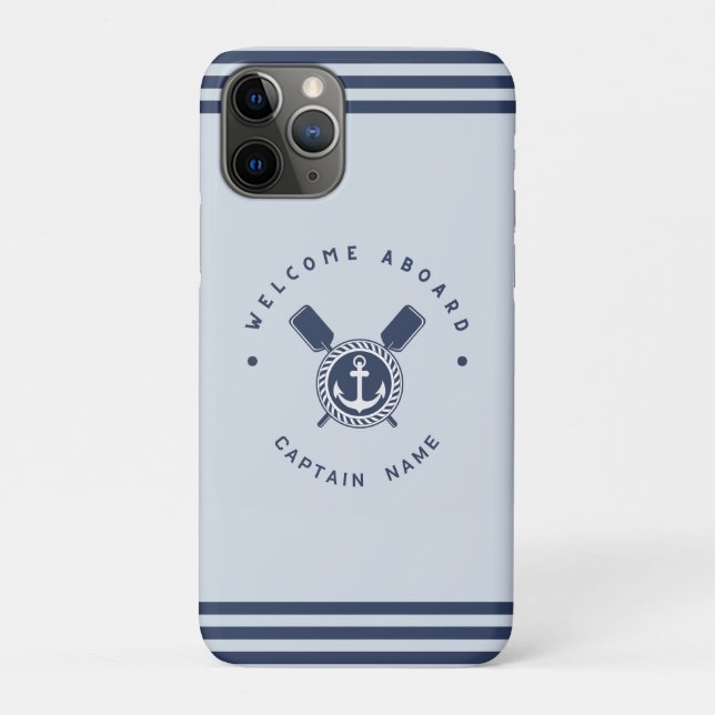 Blue Navy Nautic Anchor Yacht Club Team Nam Case-Mate iPhone Hülle (Rückseite)