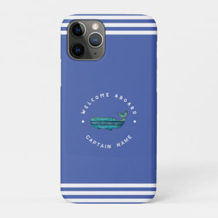 Blue Navy Nautical Anchor Yacht Club segelt Whale Case-Mate iPhone Hülle