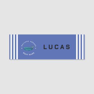 Blue Navy Nautical Anchor Yacht Club segelt Whale Namensschild