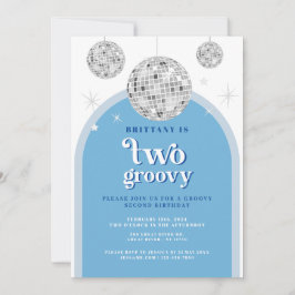 Blue Navy Retro Disco arch Einladung